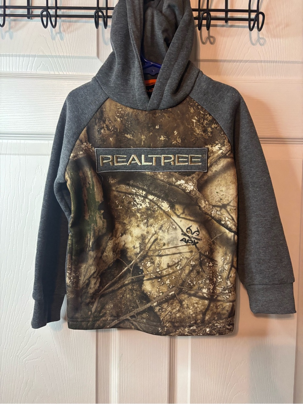Realtree Kids Hoodie in Camo and Dark Gray